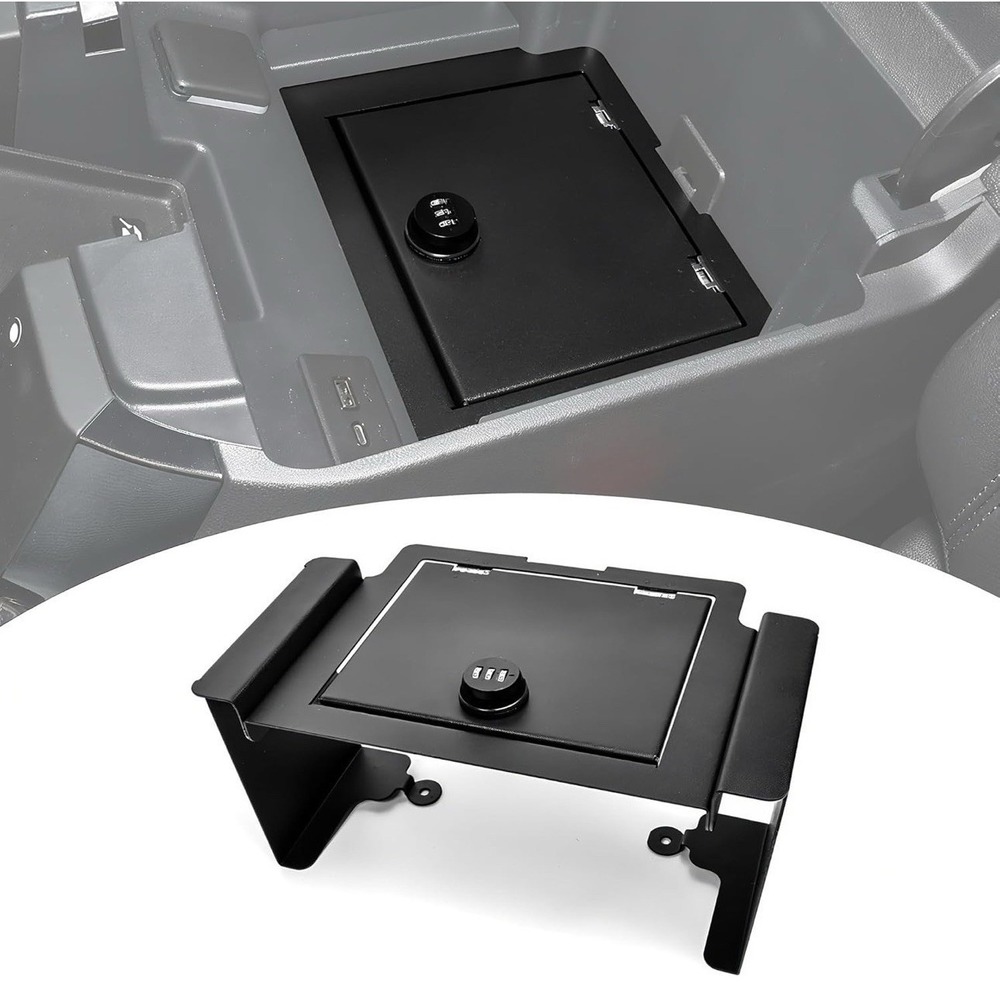 Center Console Gun Safe for 2023-2025 Silverado Sierra Keyless Lock Box Vault